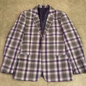 Grey and Purple Plaid Blazer *NEW*